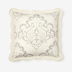 Amelia Euro Sham by BrylaneHome in Ivory Lavender (Size EURO)