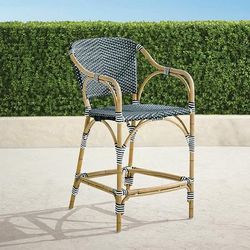 French Cafe Aluminum Counter Stool - Navy - Frontgate