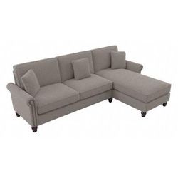 Bush Furniture Coventry 102W Sectional Couch with Reversible Chaise Lounge in Beige Herringbone - Bush Furniture CVY102BBGH-03K