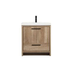 30 inch single bathroom vanity in natural oak - Elegant Lighting VF46030NT