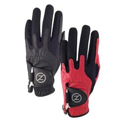 Zero Friction Men's Synthetic Performance Golf Glove 2Pk, Black & Red - GL00109