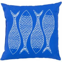 Moroe 18" Square Coastal Pillow plush Dark Blue/Ivory/Navy Outdoor Throw Pillow - Boutique Rugs