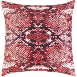 Noyack 18" Square Modern Pillow plush Black/Red/White Throw Pillow - Boutique Rugs