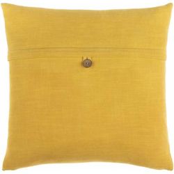 Yedisu 18" Square Cottage Pillow Moroccan Plush Cotton Dark Brown/Mustard Throw Pillow - Boutique Rugs