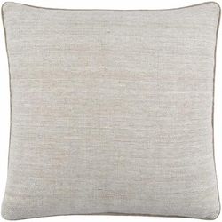 Pulungmasle 18" Square Cottage Pillow solid plush Cream/Tan Throw Pillow - Boutique Rugs