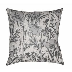Kalaisan 20" Square Traditional Pillow plush Charcoal/Gray/Off White Outdoor Throw Pillow - Boutique Rugs