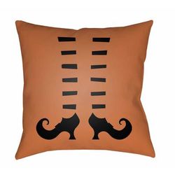 Cabacao 18" Square Modern Halloween pillow Terracotta/White Tonal/Onyx Black/Dark Brown/Lambswool/Clay/Ivory/Brick Red/Camel/Jet Black Outdoor Throw Pillow - Boutique Rugs