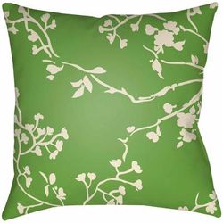 Molave 22" Square Traditional Pillow plush Cream/Grass Green/Lime Green Outdoor Throw Pillow - Boutique Rugs