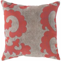 Ellicott 18" Square Traditional Pillow plush Coral/Light Beige/Peach Outdoor Throw Pillow - Boutique Rugs
