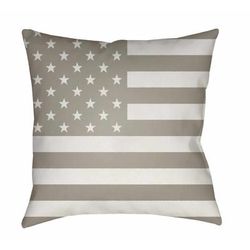 Owak 18" Square Cottage Pillow plush flag Off White/Smoke/Dusty Sage/Cloud Gray/Neutral/Light Silver/Sage/Nickel/Gray Outdoor Throw Pillow - Boutique Rugs