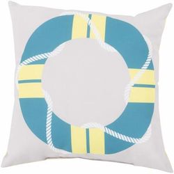 Panognawan 20" Square Coastal Pillow plush Aqua/Bright Yellow/Light Gray/Yellow Outdoor Throw Pillow - Boutique Rugs