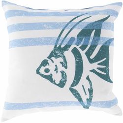 Consuegra 26" Square Coastal Pillow plush Blue/Light Gray/Pale Blue/Teal Outdoor Throw Pillow - Boutique Rugs