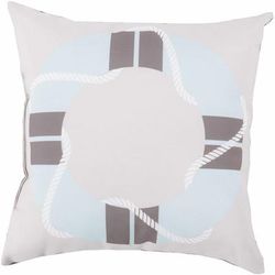 Duanvale 20" Square Coastal Pillow plush Dark Brown/Light Gray/Pale Blue Outdoor Throw Pillow - Boutique Rugs