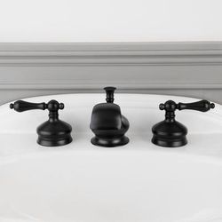 Randolph Morris Widespread Bathroom Sink Faucet - Metal Lever Handles RMB325ML-MB