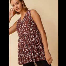 Anthropologie Tops | Anthropologie - Ro & De Floral Flowered Boho Rayon Sleeveless Top - Small | Color: Blue/Red | Size: S