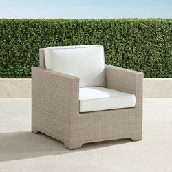 Small Palermo Lounge Chair in Dove Wicker - Standard, Rain Sailcloth Seagull - Frontgate