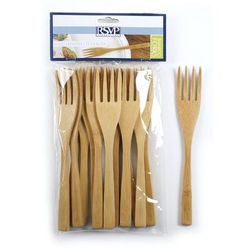 Bamboo Fork - 12 pcs by RSVP International in Brown