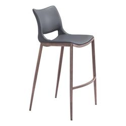 Ace Bar Chair Dark Gray & Walnut - Zuo Modern 109389