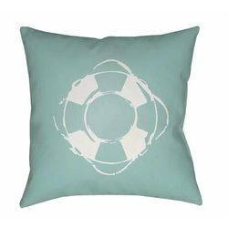 Abelina 18" Square Coastal Pillow plush White Tonal/Steel/Thatch Blue/Silver Blue/Pewter/Light Silver/Metallic Silver/Medium Gray Outdoor Throw Pillow - Boutique Rugs