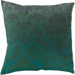 Ramsey 18" Square Traditional Cotton Emerald/Teal/Light Green Throw Pillow - Boutique Rugs