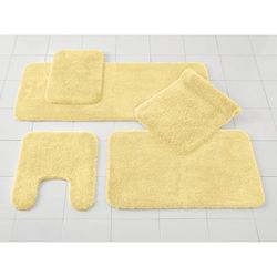 Wide Width The Elegance Bath Rug Collection - Bath Rug by BrylaneHome in Yellow (Size 20" W 34" L)