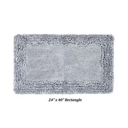 Shaggy Border Bath Rug Mat, 24" X 40" by Better Trends in Silver
