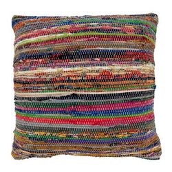 Multi-Colored Chindi Throw Pillow With Down Filling - Saro Lifestyle 7114.M22SD