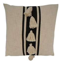 Striped Tassel Pillow Cover - Saro Lifestyle 5004.BK20SC