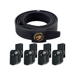 Black Scorpion Outdoor Gear Competition Rig - 1 Pro HD Belt 4 Ambidextrous Double Stack Mag Pouches Ambidextrous Black Large CO22-BTLBK-MPGMBK