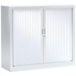 Armoire Basse À Rideaux 100 X 100 Cm 9016 Blanc - Vinco