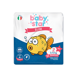 Pannolini Babystar Slim 3/6 Kg Taglia 2 Mini 21 Pezzi