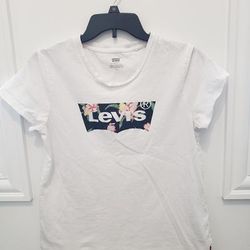 Levi's Tops | Levis Girls Tee | Color: White/Silver | Size: M