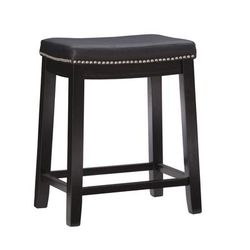 Crowell BLACK COUNTER STOOL by Linon Home Décor in Black