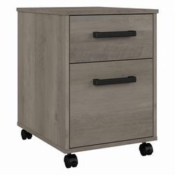 kathy ireland Home by Bush Furniture City Park 2 Drawer Mobile File Cabinet in Driftwood Gray - Bush Furniture CPF116DG-03