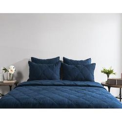 Casi 100% Belgian Flax Linen Midnight Blue Euro Sham - Kosas Home V240105