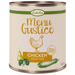 6x800g Chicken, Broccoli, Courgette, Pear Menu Gustico Lukullus Wet Dog Food