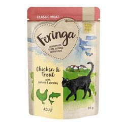 12x85g Trout & Chicken Pouches Feringa Wet Cat Food
