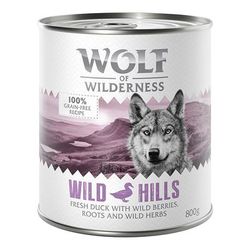 6x800g Duck Adult Single Protein Wolf of Wilderness Wet Dog Food