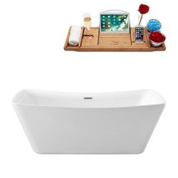 "62" Streamline N540BNK Soaking Freestanding Tub and Tray With Internal Drain - Streamline N540BNK"