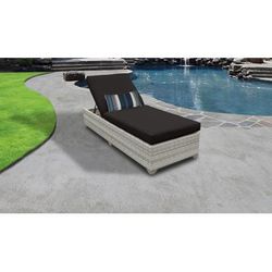 Fairmont Chaise Outdoor Wicker Patio Furniture in Black - TK Classics Fairmont-1X-Black