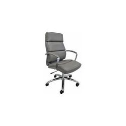 Chrome Classic Padded Leather Office Chair in Fashion Gray