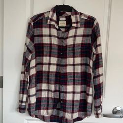 American Eagle Outfitters Tops | American Eagle Boyfriend Fit Flannel | Color: Blue/Red | Size: M