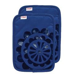 Medallion Silicone Pot Holders, Set Of 2 by T-fal in Blue