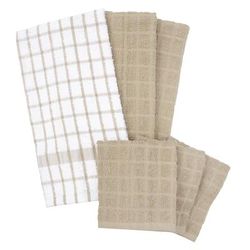 Terry Kitchen Towels And Dish Cloths, Set Of 6 by RITZ in Putty