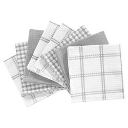 Flat Waffle Dish Cloths, Set Of 8 by T-fal in Gray