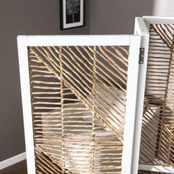 Quilino Woven Room Divider Screen by SEI Furniture in White