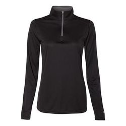 Badger Sport 4103 Women's Womenâ€™s B-Core Quarter-Zip Pullover T-Shirt in Black/Graphite Grey size XL | Polyester BG4103