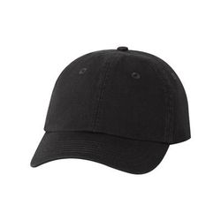 Valucap VC300Y Small Fit Bio-Washed Dad's Cap in Black size Adjustable | Twill