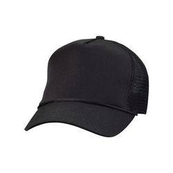 Valucap 8804H Five-Panel Mesh-Back Trucker Cap in Black size Adjustable | Polyester/mesh