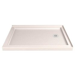 Dreamline DreamLine SlimLine 36 inch D x 48 inch W x 2 3/4 inch H Right Drain Double Threshold Shower Base in Biscuit DLT-1036482-22